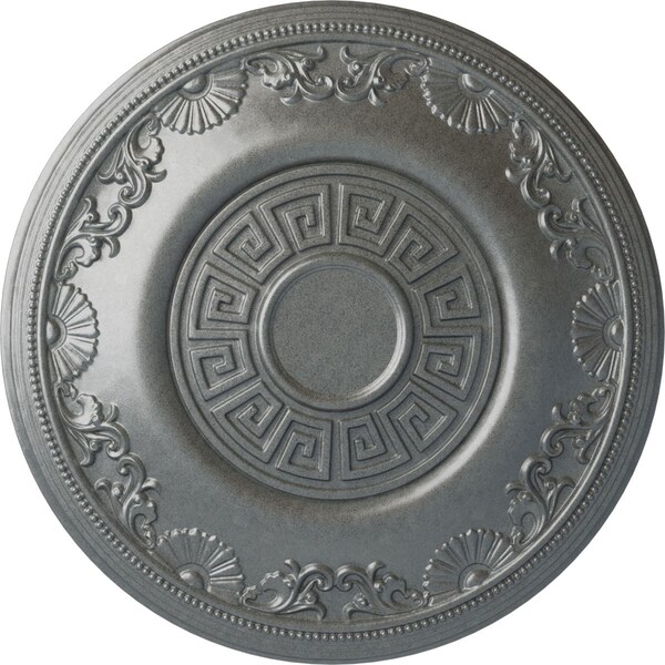Ekena Millwork Nestor Ceiling Medallion (Fits Canopies up to 5"), Hand-Painted Platinum, 25 7/8"OD x 2 1/4"P CM25NEPLS - main